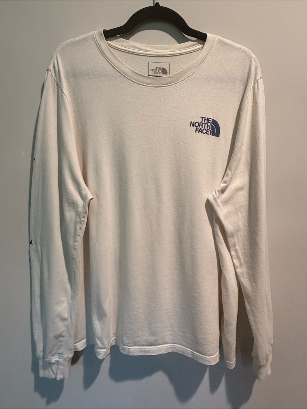 The North Face Exploring New & Old Places Long Sleeve Tee Ivory Blue XL